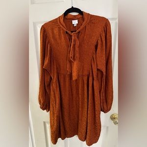 A NEW DAY PUMPKIN LONG SLEEVE FALL DRESS SIZE XL